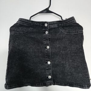 H&M Black Button-Front Mini Skirt